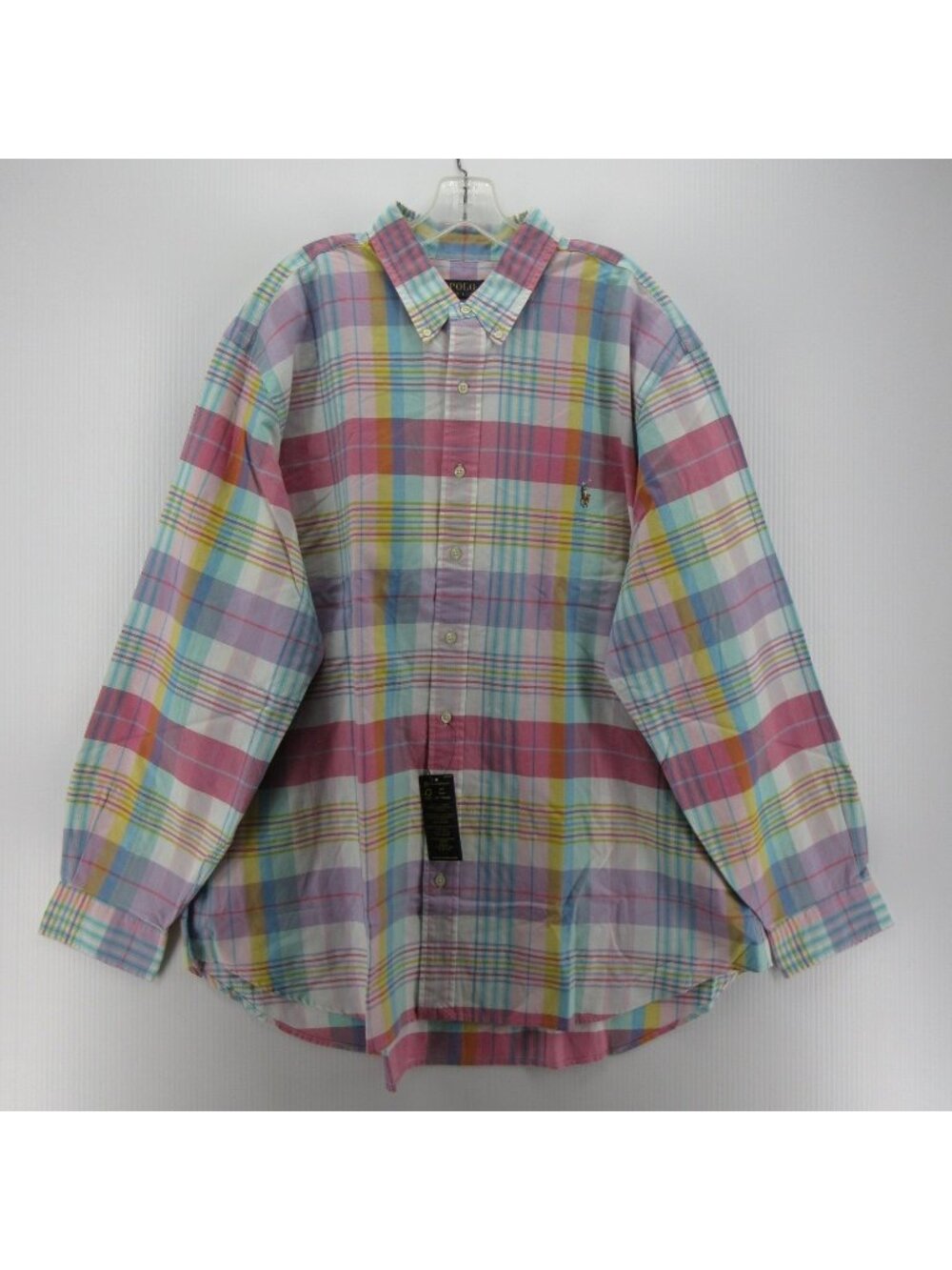 Polo Ralph Lauren Shirt 2XB Big Button Down Pastel Plaid Flesh Pony